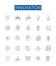 Innovation line icons signs set. Design collection of Innovate, Novel, Create, Advance, Pioneer, Breakthrough, Fresh