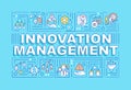 Innovation management word concepts turquoise banner