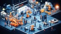 Innovation Meets Automation Isometric Artwork on Industry 4.0