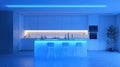 innovation minimal holographic kitchen layout projection Royalty Free Stock Photo