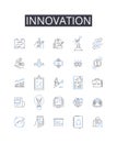 Innovation line icons collection. Creativity, Ingenuity, Originality, Novelty, Progression, Advancement, Modernization