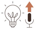 Creative Ideas and Innovation with Podcast Growth Concept Light Bulb and Microphone Icon Royalty Free Stock Photo