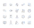 Innovation and progress outline icons collection. Innovation, Progress, Development, Advance, Improve, Enhance, Renew