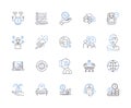 Innovation and progress outline icons collection. Innovation, Progress, Development, Advance, Improve, Enhance, Renew