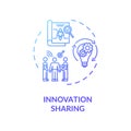 Innovation sharing blue gradient concept icon