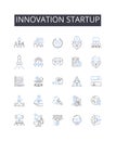 Innovation startup line icons collection. Creative solution, Novel invention, Modern approach, Advanced technology