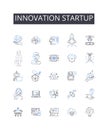 Innovation startup line icons collection. Creative solution, Novel invention, Modern approach, Advanced technology