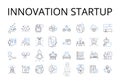 Innovation startup line icons collection. Creative solution, Novel invention, Modern approach, Advanced technology