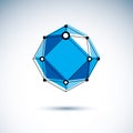 Innovation technologies logo. Isometric abstract vector low poly Royalty Free Stock Photo