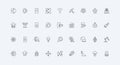 Innovation technology, AI and IoT, digital network and machine learning line icon set Royalty Free Stock Photo