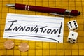 Innovation technology idea creative invention solution creativity ideas science information Royalty Free Stock Photo