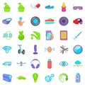 Innovation technology icons set, cartoon style Royalty Free Stock Photo