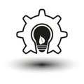 Innovation technology idea. Gear lightbulb creativity. Energy solution concept. Vector illustration. EPS 10. Royalty Free Stock Photo