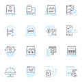 Innovation technology linear icons set. Disruption, Futuristic, Piering, Advancement, Progress, Revolutionary, Cutting