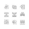 Innovation technology linear icons set