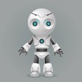 Innovation technology science fiction future cute little 3d robot design vector illustration