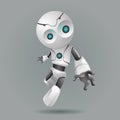 Innovation technology science fiction future cute little 3d robot design vector illustration Royalty Free Stock Photo