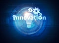 Innovation text and light bulb symbol