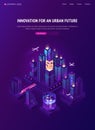 Innovation for urban future isometric landing page