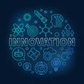 Innovation vector round blue linear illustration Royalty Free Stock Photo