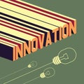 Innovation word. Abstract background with 3D