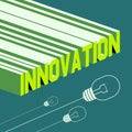 Innovation word. Abstract background with 3D