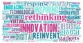 Reinvent and rethink innovation word cloud Royalty Free Stock Photo