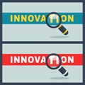 Innovation word with magnifier concept