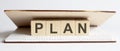 Innovation word wood block Plan on the table for business concept Royalty Free Stock Photo