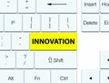 Innovation yellow keyboard button Royalty Free Stock Photo