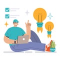 Innovations concept. Flat vector illustration. Royalty Free Stock Photo
