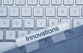 Innovations - Inscription on Blue Keyboard Key Royalty Free Stock Photo