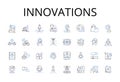 Innovations line icons collection. Advancements, Progressions, Improvements, Developments, Breakthroughs, Advantages