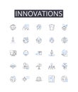 Innovations line icons collection. Advancements, Progressions, Improvements, Developments, Breakthroughs, Advantages