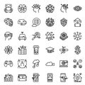 Innovative artificial intelligence and technology icon set in line style0