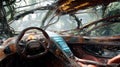 Innovative bioengineered vehicle interior showcasing advanced biotissue integration Generative AI Royalty Free Stock Photo