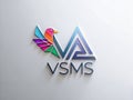 Innovative Bird Logo Design Modern Triangular VMS Letters on a Clean White Background for a Memorable Brand Identity Royalty Free Stock Photo