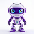 Innovative Bombacore Robot With Shiny Glow On Purple And Blue Background