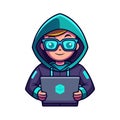 Innovative Cartoon Cyber Hacker Character Design