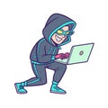 Innovative Cartoon Cyber Hacker Character Design