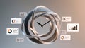 Innovative clock design showcasing data visualization and analytics Royalty Free Stock Photo