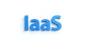 Innovative cloud computing model IaaS written in blue letters on a plain background Royalty Free Stock Photo