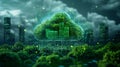 Innovative cloud storage concept blending nature and technology for sustainable data solutions Royalty Free Stock Photo