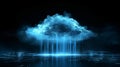 Innovative cloud storage technology illustrated with digital effects and vibrant colors Royalty Free Stock Photo