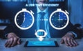 Innovative Concept of Artificial Intelligence Promoting Time Efficiency with Watches and Robotic Elements in a Royalty Free Stock Photo