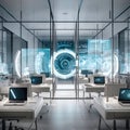 Innovative Control Center Featuring High-Tech Data Displays.