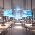 Innovative Control Center Featuring High-Tech Data Displays.