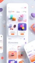Innovative 3D Product Design Showcase, Modern UI Design with Colorful Product Visuals and Interactive Elements, Sh