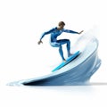 Innovative 3d Surfer Riding Waves With Energy-charged Style Royalty Free Stock Photo