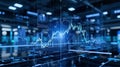 Innovative data analysis in modern digital business environment with high-tech graphical interface